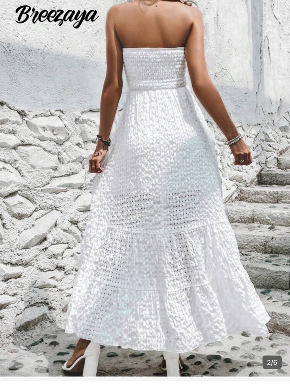 SHEIN White Strapless Maxi Dress - Picture 2 of 2